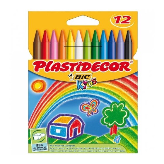 ESTUCHE 12 CERAS DE COLOR QUE NO ENSUCIAN PLASTIDECOR 8757702