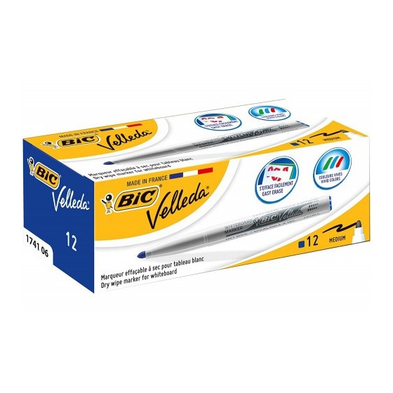 MARCADOR PARA PIZARRA BLANCA 1741 TINTA A BASE DE ACETONA TRAZO 1,4MM. AZUL VELLEDA 9581701 (x12 unidades)