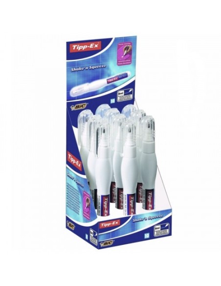 LAPIZ CORRECTOR SHAKE'N SQUEEZE PUNTA FINA 8 ML. TIPPEX 8024224 (x10 unidades)