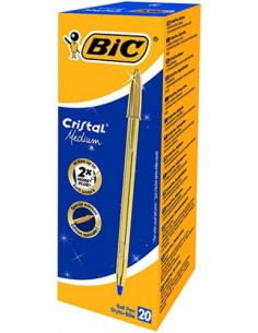 BOLIGRAFO CRISTAL CELEBRATE TRAZO 0,4 MM. COLOR ORO BIC 9213401 (x20 unidades)