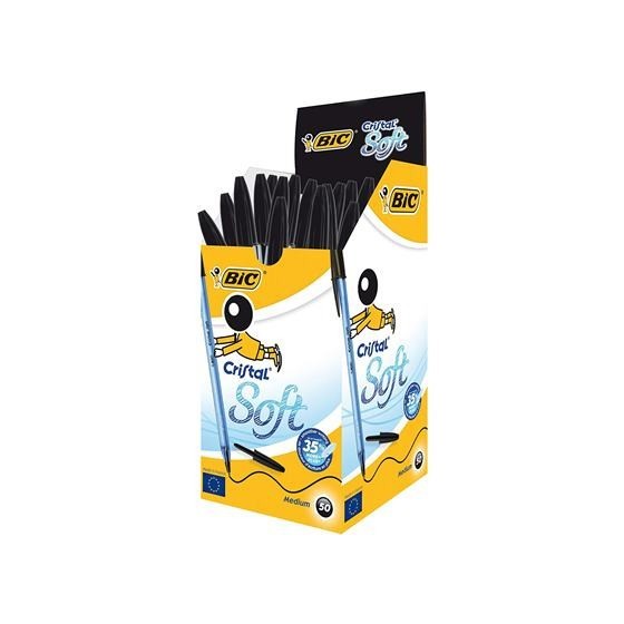BOLIGRAFO CRISTAL SOFT TRAZO 0,5 MM. COLOR NEGRO BIC 951433 (x50 unidades)