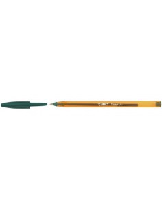 BOLIGRAFO CRISTAL FINE CUERPO NARANJA TRAZO 0,3 MM. COLOR VERDE BIC 872729 (x50 unidades)