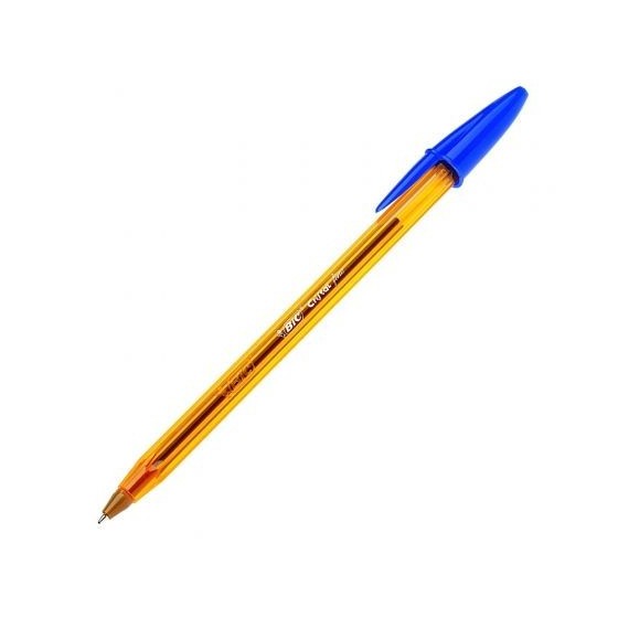 BOLIGRAFO CRISTAL FINE CUERPO NARANJA TRAZO 0,3 MM. COLOR AZUL BIC 872730 (x50 unidades)