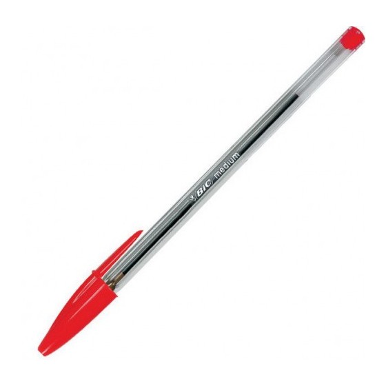 BOLIGRAFO CRISTAL CUERPO TRANSPARENTE TRAZO 0,4 MM. COLOR ROJO BIC 8373619 (x50 unidades)