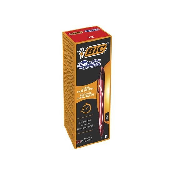 BOLIGRAFO GELOCITY QUICK DRY RETRACTIL TRAZO 0,7 MM. COLOR ROJO BIC 949874 (x12 unidades)