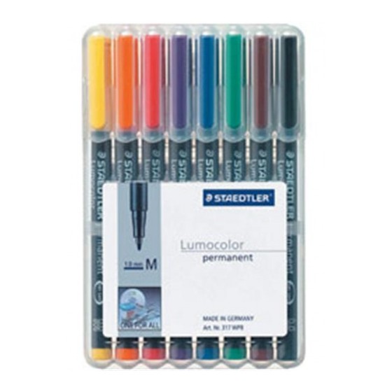 ESTUCHE 8 MARCADORES LUMOCOLOR PERMANENTE PUNTA MEDIA 1MM. SURTIDOS STAEDTLER 317 WP8