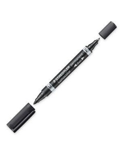 MARCADOR DUO LUMOCOLOR PERMANENTE PUNTAS 0,6/1MM. 1MM. NEGRO STAEDTLER 348-9 (x10 unidades)