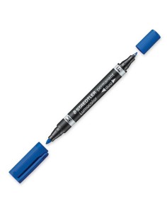 MARCADOR DUO LUMOCOLOR PERMANENTE PUNTAS 0,6/1MM. 1MM. AZUL STAEDTLER 348-3 (x10 unidades)