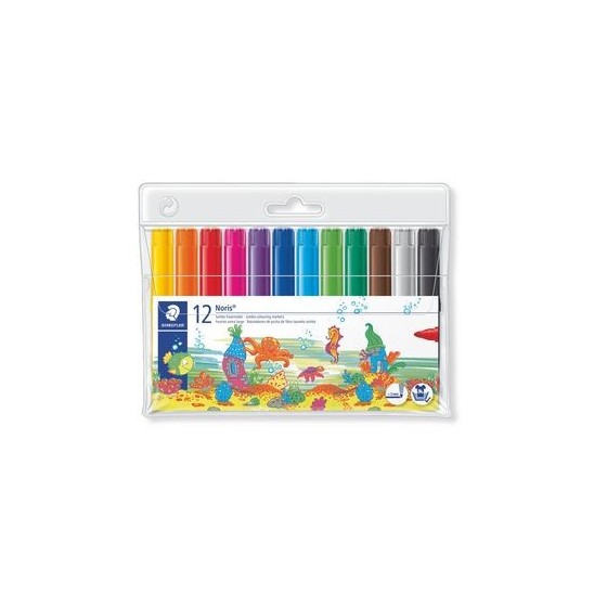 ESTUCHE 12 ROTULADORES ESCOLARES NORIS CLUB TRAZO 3MM. SURTIDOS STAEDTLER 340 WP12