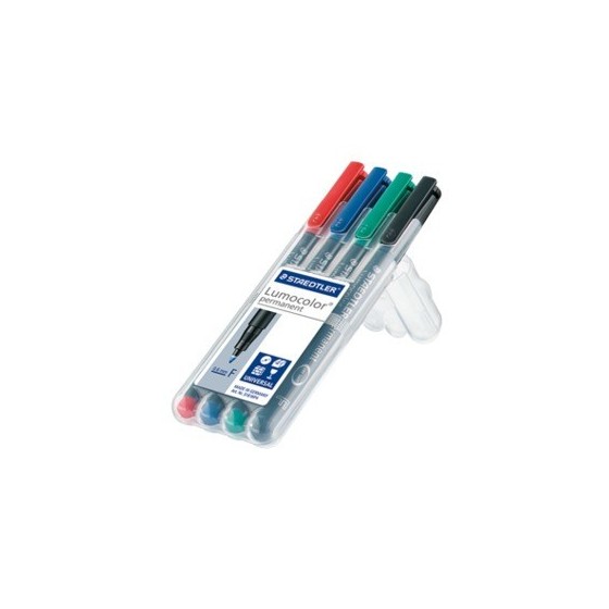 ESTUCHE 4 MARCADORES LUMOCOLOR PERMANENTE PUNTA FINA 0,6MM. SURTIDOS STAEDTLER 318 WP4