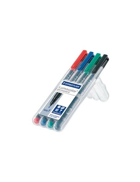 ESTUCHE 4 MARCADORES LUMOCOLOR PERMANENTE PUNTA FINA 0,6MM. SURTIDOS STAEDTLER 318 WP4