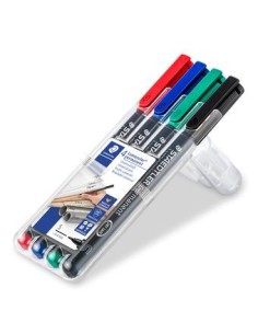 ESTUCHE 4 MARCADORES LUMOCOLOR PERMANENTE PUNTA SUPERFINA 0,4MM. SURTIDOS STAEDTLER 313 WP4