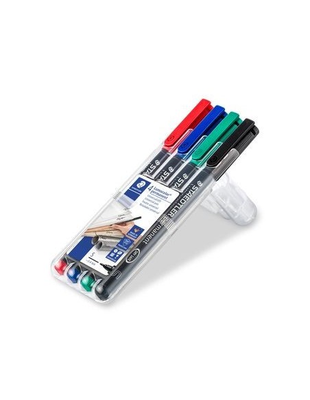 ESTUCHE 4 MARCADORES LUMOCOLOR PERMANENTE PUNTA SUPERFINA 0,4MM. SURTIDOS STAEDTLER 313 WP4