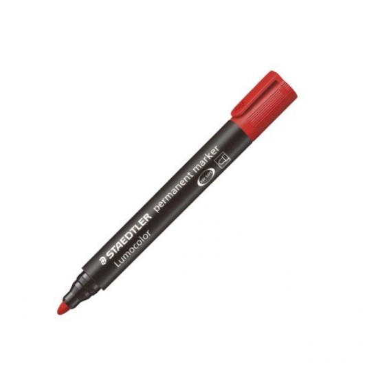 MARCADOR PERMANENTE LUMOCOLOR 352 TRAZO 2MM. ROJO STAEDTLER 352-2 (x10 unidades)