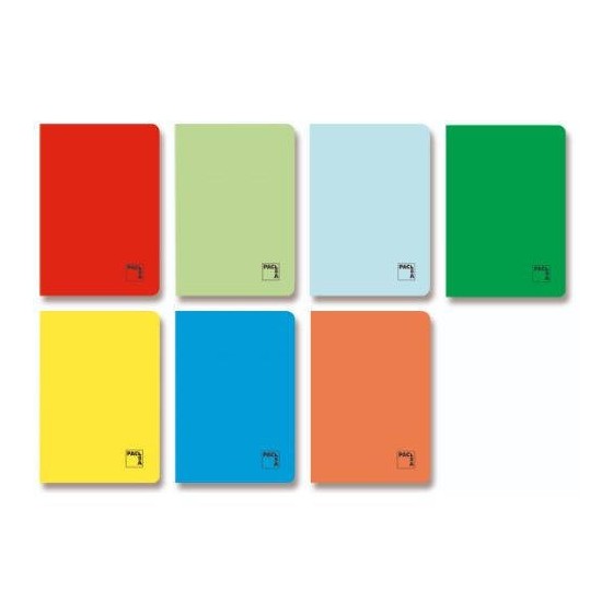 LIBRETA GOFRADA TAPA CARTULINA 70 GRS. A-5+ 48 HOJAS CUADRÍCULA 4X4 CON MARGEN SURTIDO PACSA 20070 (x10 unidades)