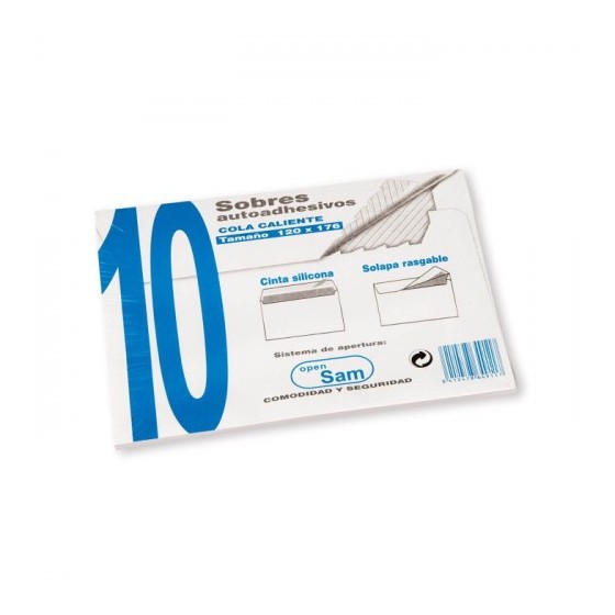 PAQUETES DE 10 SOBRES OPEN TAMAÑO 120X176  90 GRS. SAM 664911