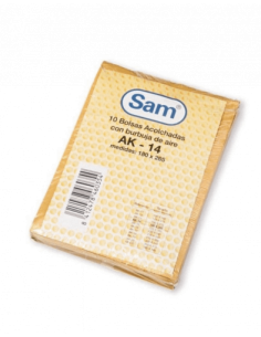 PAQUETE 10 UDS. BOLSA AIR BAG ACOLCHADA ENVIOS ESPECIALES AK-14 KRAFT AUTOADHESIVO MEDIDA INTERIOR 180X265, 26 GRS. SAM 146035