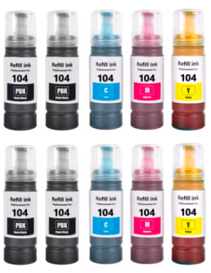 Compatible Epson 104 Pack 10 Botellas de Tinta para ET-2710
