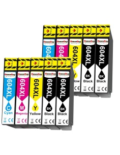 Compatible Epson 604XL Pack de 10 Cartuchos de Tinta C13T10H64010