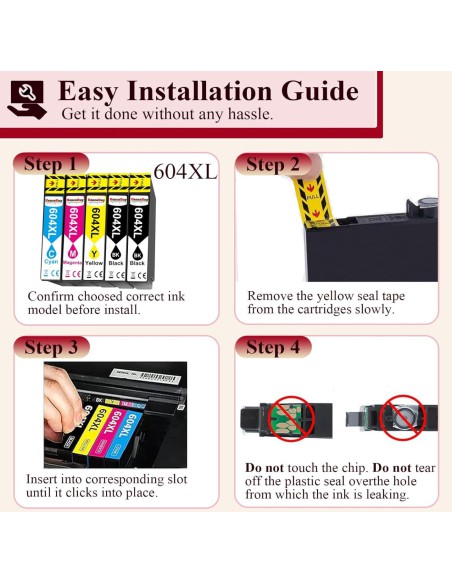 Compatible Epson 604XL Pack de 10 Cartuchos de Tinta C13T10H64010