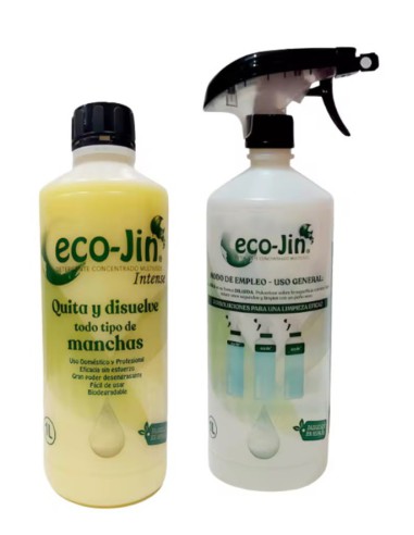 ECO JIN aroma a Cítrica Cidra y Naranja Pérsica, 1L concentrado + Dosificador