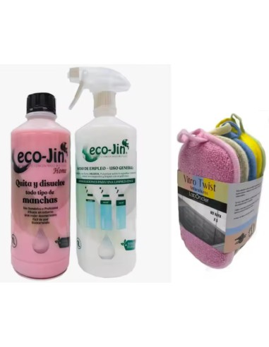 ECO JIN Rosa Home Original, 1L concentrado + NUEVO PACK VITRO TWIST ESPECIAL