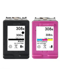 Compatible Pack HP 308XL (Negro 1 ud + Color 1 ud.) Cartuchos de Tinta 7FP22UE / 7FP21UE / 7FP2UE Alta Capacidad / Jumbo