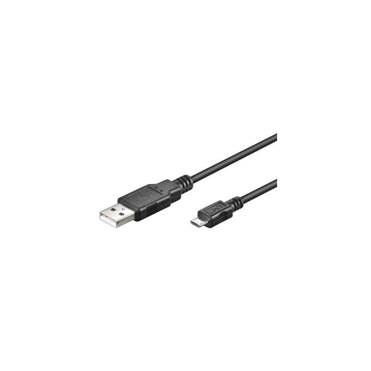 Ewent 1.8m USB A/mirco USB B cable USB 1,8 m USB 2.0 Micro-USB B Negro
