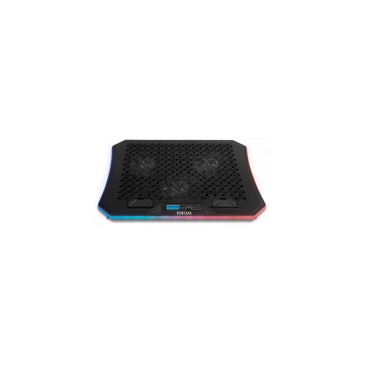 KROM BASE REFRIGERACION PORTATIL HASTA 19". SOPORTE SMARTPHONE. HUB 2 X USB. RGB (NXKROMKOOLER)