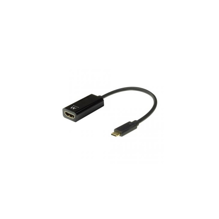Ewent EW9823 adaptador de cable de vídeo 0,15 m USB Tipo C HDMI tipo A (Estándar) Negro
