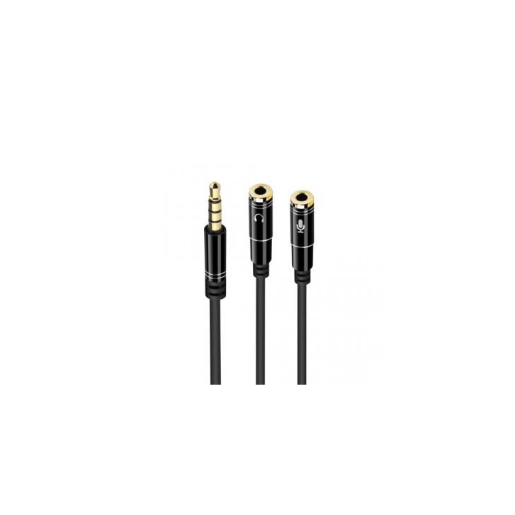 Ewent EC1641 cable de audio 0,3 m 3,5mm 2 x 3.5mm Negro