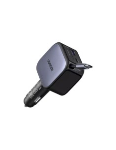 UGREEN 90W 2C1A FAST CAR CHARGER WITH RETRACTABLE USB-C CABLE