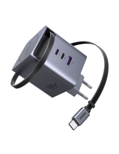 UGREEN 100W GAN FAST CHARGER WITH RETRACTABLE CABLE