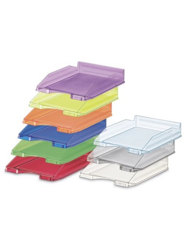 BANDEJA APILABLE DE PLASTICO 350X250X65 MM. COLOR TRANSPARENTE FAIBO 93-23