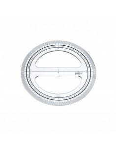 CIRCULO TRANSPARENTE EN PLASTICO INYECTADO GRADUADO Y BISELADO 12 CM. FAIBO 220