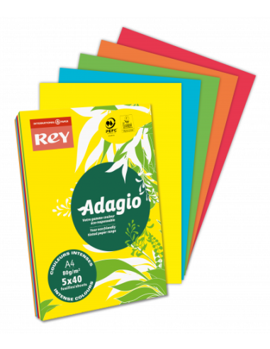 PAQUETE 500H PAPEL 80GR A4 NARANJA INTENSO ADAGIO 40002484