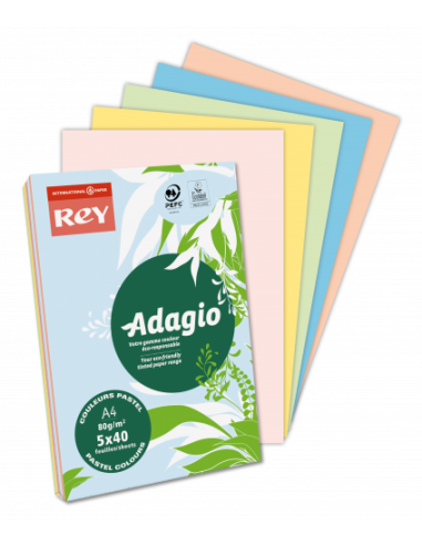 PAQUETE 500H PAPEL 80GR A4 AMARILLO PALIDO ADAGIO 40002461