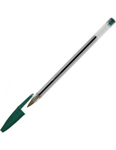 BOLIGRAFO CRISTAL CUERPO TRANSPARENTE TRAZO 0,4 MM. COLOR VERDE BIC 8373629