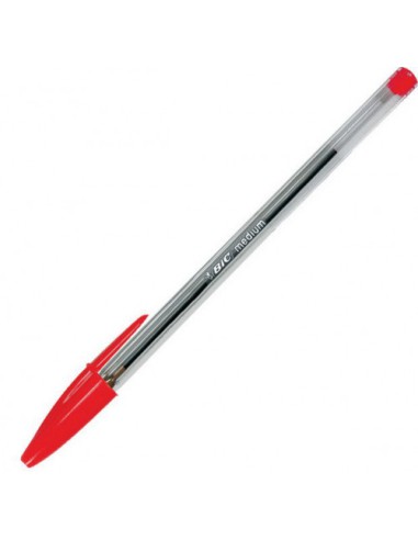 BOLIGRAFO CRISTAL CUERPO TRANSPARENTE TRAZO 0,4 MM. COLOR ROJO BIC 8373619