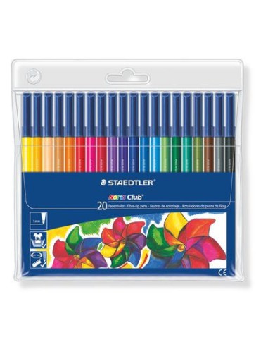 ESTUCHE 20 ROTULADORES NORIS CLUB PUNTA FIBRA SIMETRICA SURTIDOS STAEDTLER 326 WP20
