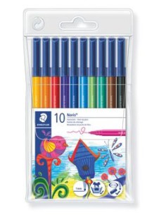 ESTUCHE 10 ROTULADORES NORIS CLUB PUNTA FIBRA SIMETRICA SURTIDOS STAEDTLER 326 WP10