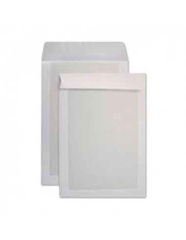 CAJA 125 BOLSAS DIN C4 (229X324) RESPALDO DE CARTÓN 450 G. OFFSET BLANCO 100 GRS. CARTOSAM RESPALDO CARTÓN AUTOADHESIVO TIRA SIL