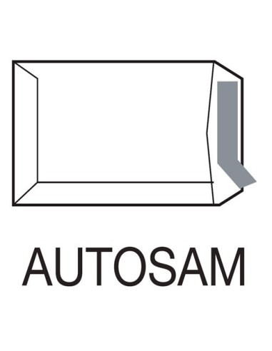 CAJA 250 BOLSAS DIN C4 (229X324) OFSSET BLANCO 100 GRS. V.D. 50X110 B.220 D.20 AUTOSAM AUTOADHESIVO CON TIRA SILICONA SAM 148900
