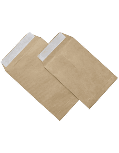 CAJA 250 BOLSAS CUARTO PROLONGADO (184X261) KRAFT 80 GRS. AUTOSAM AUTOADHESIVO CON TIRA DE SILICONA SAM 141705