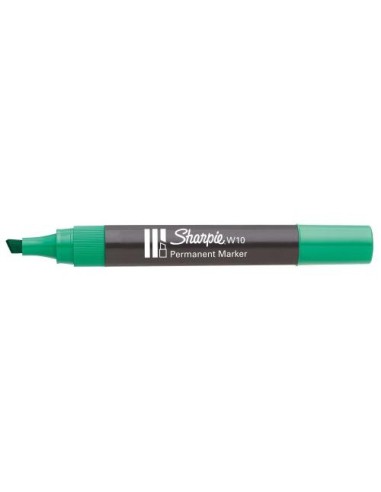 MARCADOR PERMANENTE W10 PUNTA BISELADA VERDE SHARPIE S019271