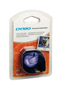 CINTA ROTULADORA LETRATAG 12MMX4M NEGRO/TRANSPARENTE DYMO S0721530