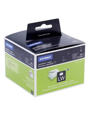 ROLLO ETIQUETA PERMANENTE 89X36MM. TRANSPARENTES DYMO SO722410