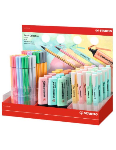 EXPOSITOR BOSS ORIGINAL TRAZO 2/5MM. 40 UDS PEN 68 + 40 UDS. POINT 88 + 15 BOX + 16 SWING COOL COLORES STABILO 24/04-2