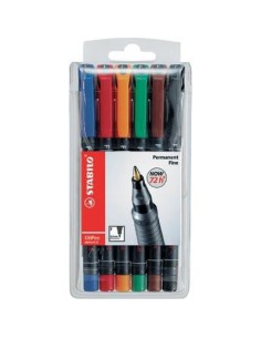 ESTUCHE 6 MARCADORES PERMANENTE P.FINA SURTIDO OHPEN UNIVERSAL 0,7MM. STABILO 842/6