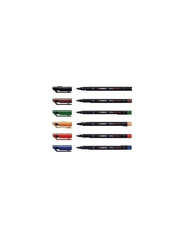ESTUCHE 6 MARCADORES PERMANENTE P.SUPERFINA SURTIDO OHPEN UNIVERSAL 0,4MM. STABILO 841/6